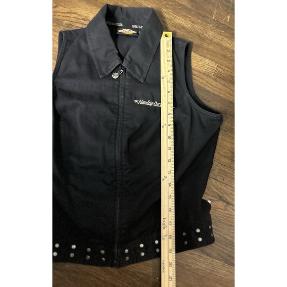 Harley-Davidson Women Zip Vest With Embroidered Eagle On The Back Size M biker - Picture 5 of 15